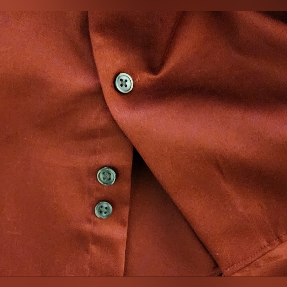 Kenneth Cole Dark Red Dress Shirt Long Sleeve Men's Size 16 1/2 34/35 - Picture 6 of 6